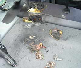 Vehicle damaged by defective cellphone battery